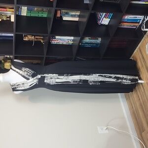 AMY DEB FASHION Black White Abstract Panel Sleeveless Maxi Dress-Vtg Dead Stock